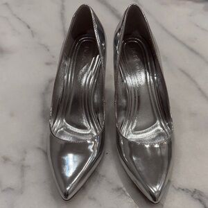 BCBGMaxAzria Midana Metallic Silver Heels